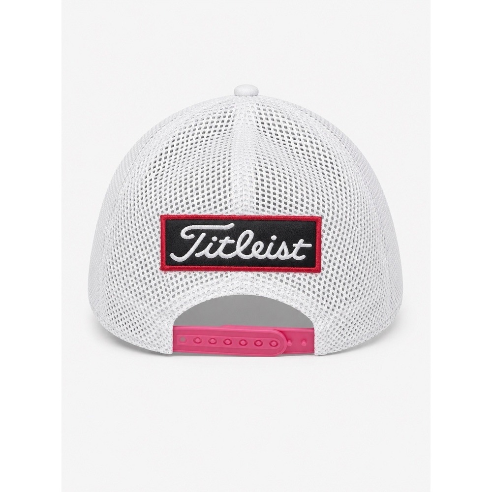Titleist FootJoy Pro V1 White Pink Mesh Snapback Golf Hat Adjustable - Picture 3 of 5
